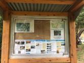 Noticeboard at the entrance to the Big 4 caravan park- with estuary watch  and Wye riverwalk information
