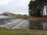 Overflow of res spillway upstream of sample site